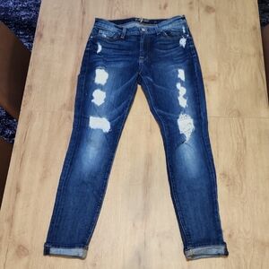 Women's Blue Distressed Jeans
